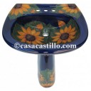 Mexican Talavera Pedestal Sink Girasoles 3